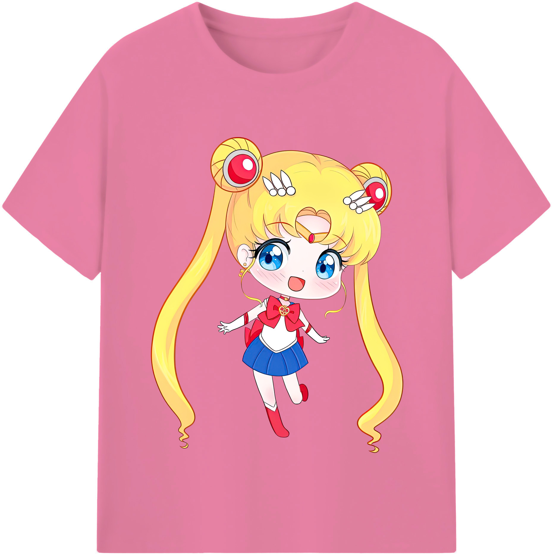 （画像用） 美少女戦士セーラームーン 月野 うさぎ つきの うさぎ Sailor Moon Tsukino Usagi 綿100％半袖Tシャツ（フロントプリント）